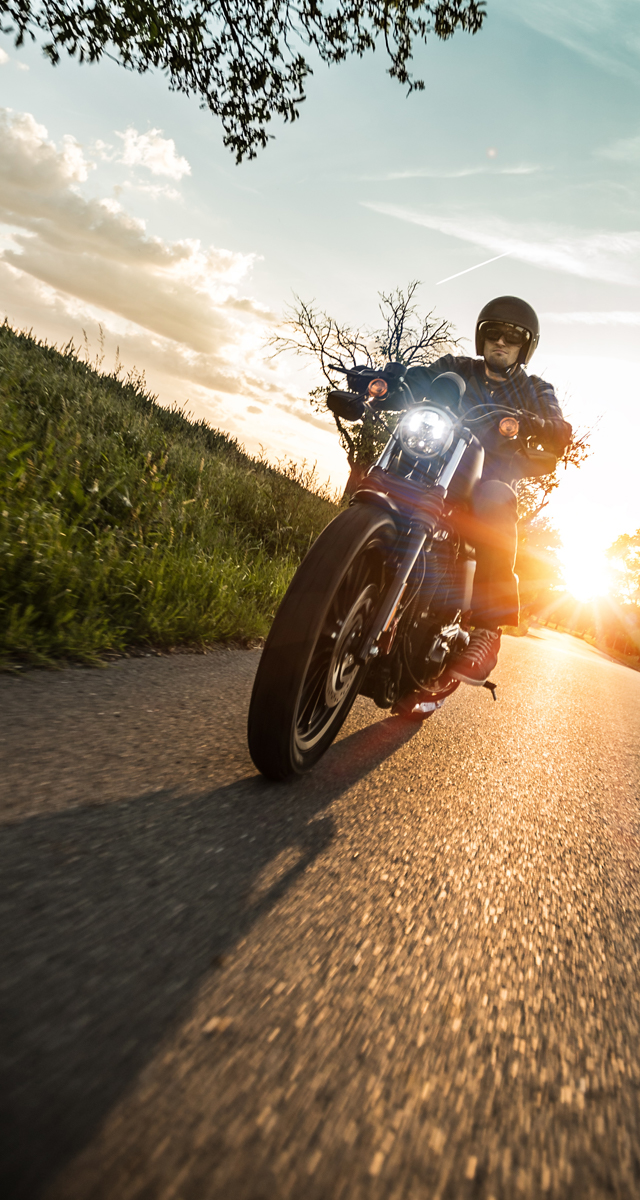 Motorcycle Ride at Sunset